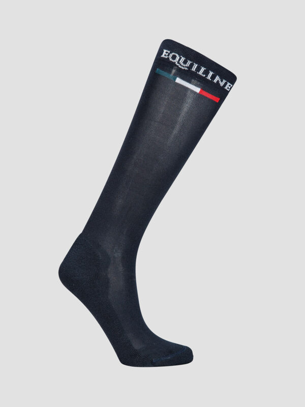 Equiline Silver Plus light socks with logo on cuff