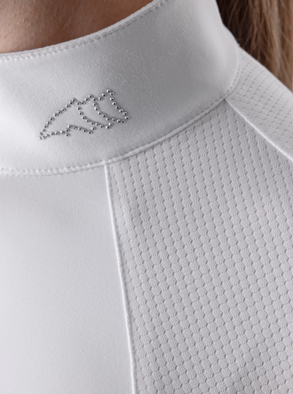 Equiline GHITAK - White women’s competition polo with long sleeves and strass - Afbeelding 4