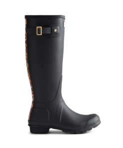 Alternative view of Hunter Women's Original Tall Leopard Backstrap Black