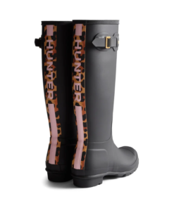 Hunter Women's Original Tall Leopard Backstrap Black - Afbeelding 3